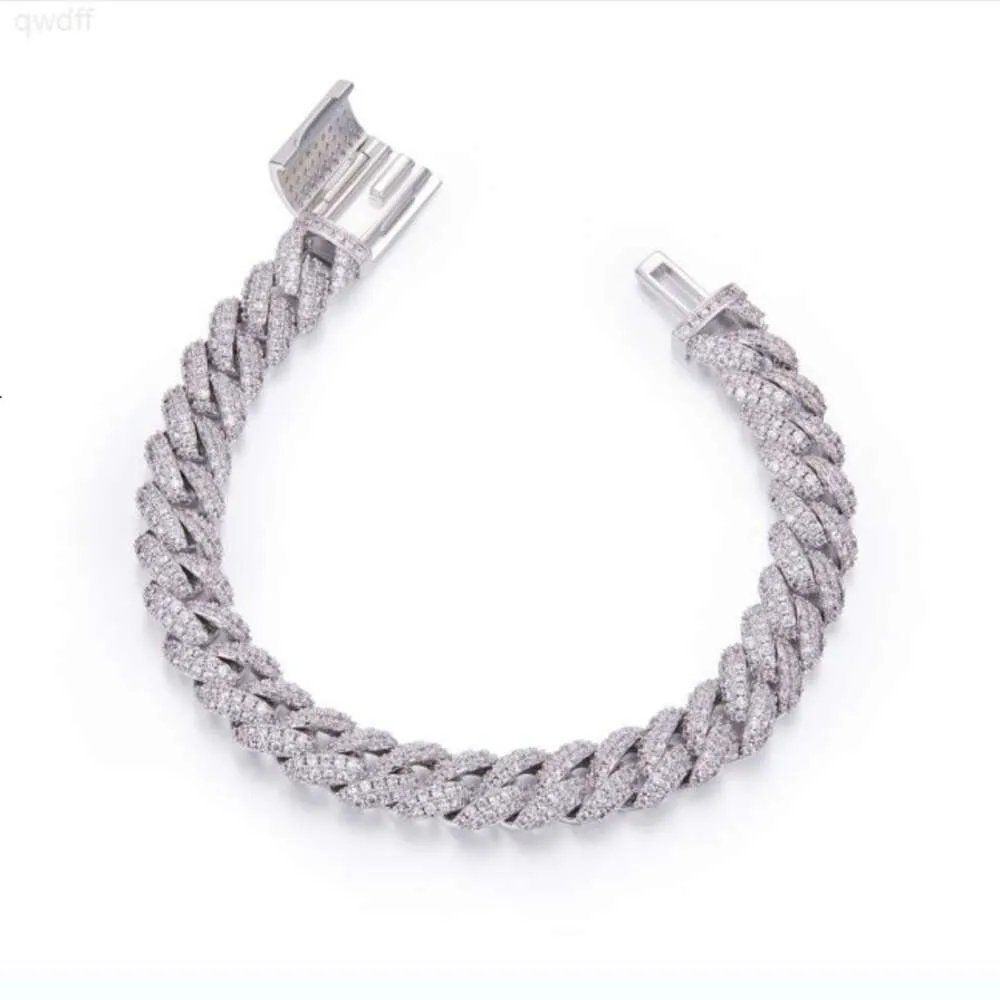 Niestandardowe osobiste design lodowy łańcuch Mężczyzna moda 925S Silver Moissanite Cuban Link Sain