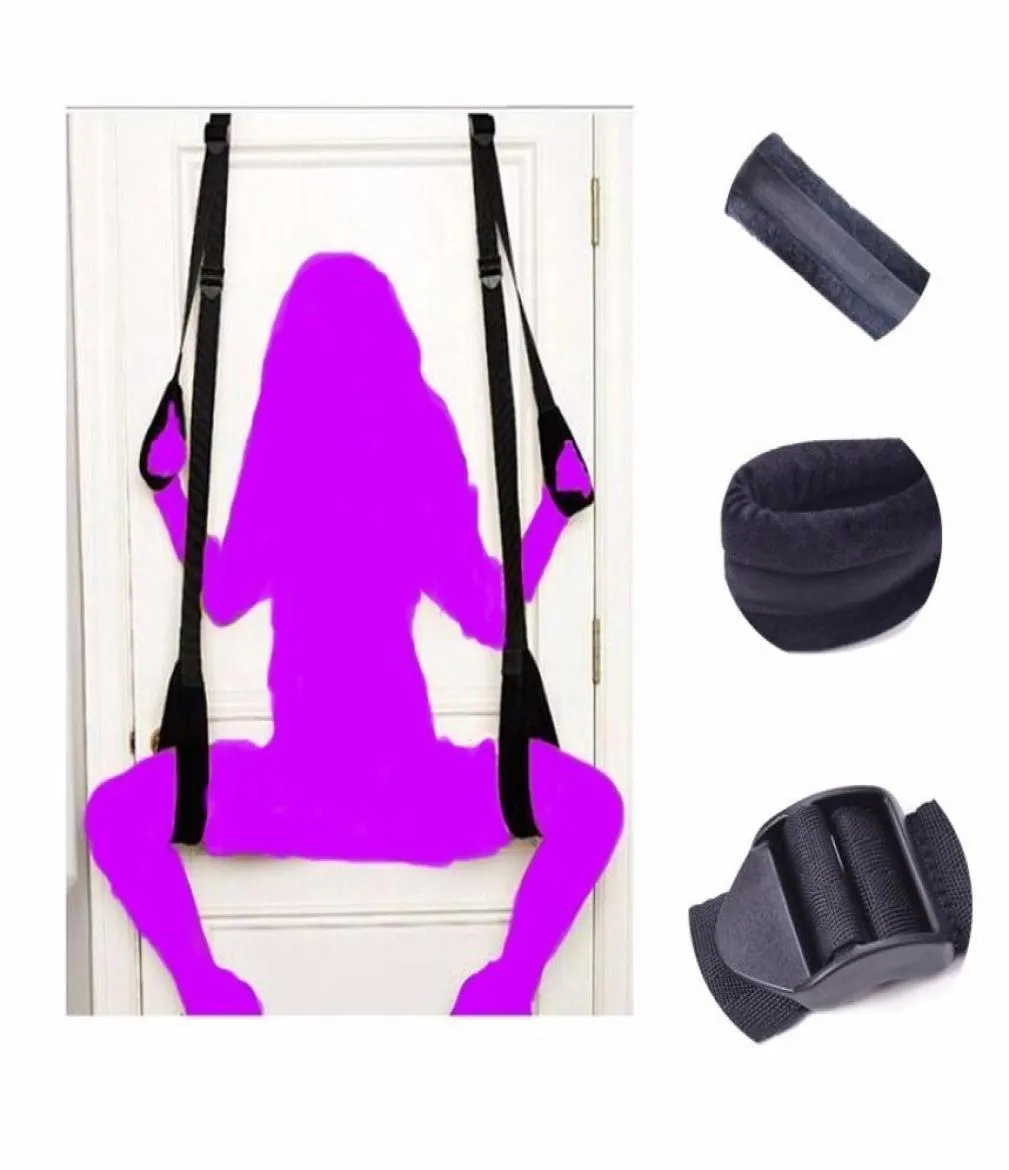 Noir Appel Accessoires Retenue Fétiche Bondage Amour Suspendu Porte Balançoire Chaises Sex Toys Sm Jeux Pour Femme Homme Couples Y04068237125