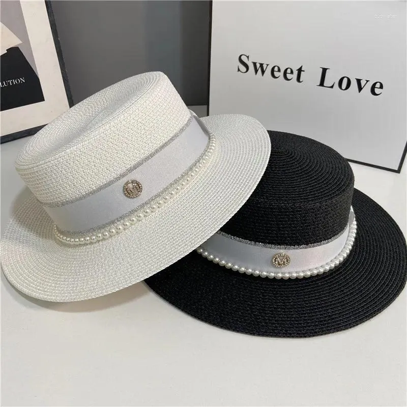 Berets Panama Hat Simple Summer Beach Female Casual Lady Women Flat Brim Foldable Straw Cap Girls Sun Chapeu Feminino