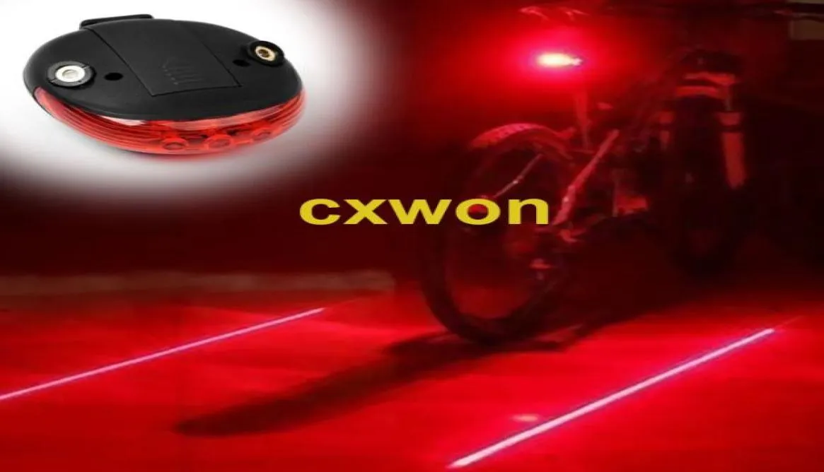 Feux de sécurité arrière à LED pour vélo, y compris un voyant d'avertissement de batterie 2AAA, 5 LED, 2 lasers de nuit, lampe arrière pour vélo de montagne, éclairage extérieur 1413673