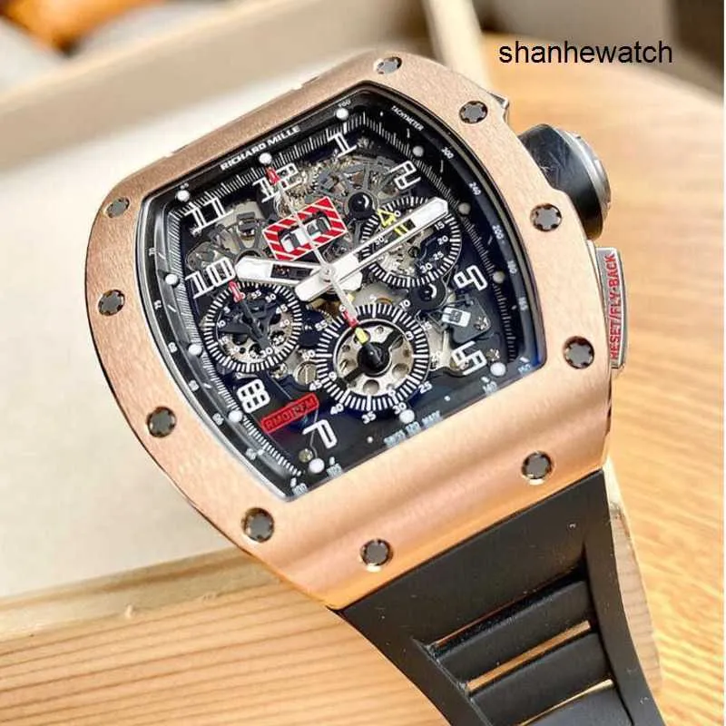 Ponadczasowy zegarek elegancji zegarek rm011-FM RM011 Rose Gold Side Titanium Fashion Rekroje Business Sports Machinery