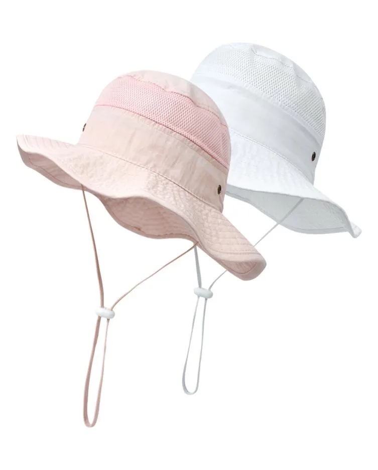 Baby Kids Sun Caps Grenadyna Silne kolory Patchwork Chłopca Summer Protect Neck Sunbonnet Ventilate Wygodne Visor4632266