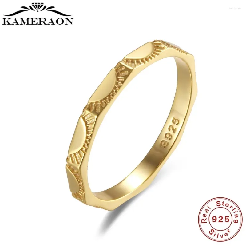 Anéis de cluster tendência 925 prata esterlina fino sol totem anel de dedo 18k banhado a ouro para mulheres homens empilháveis ​​joias finas presentes de festa
