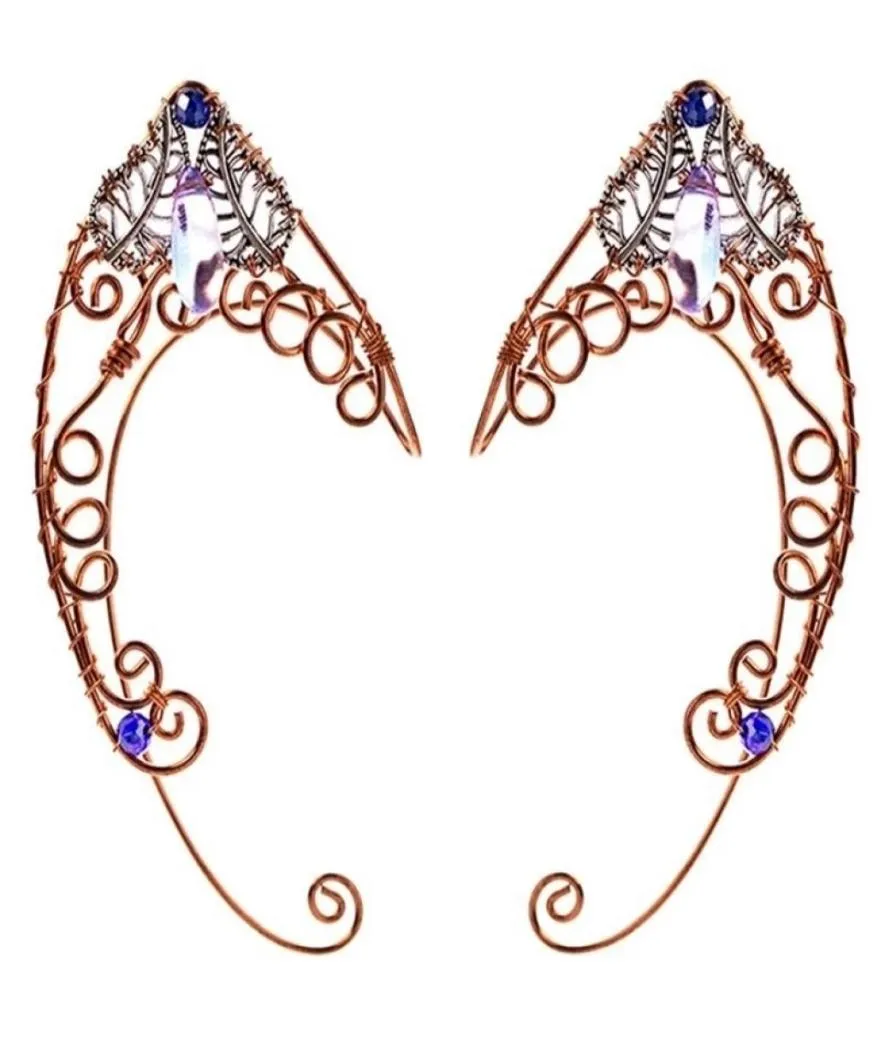 Boucles d'oreilles à Clip pour boucles d'oreilles, papillons, manchettes, ailes d'elfe, mariage, filigrane, bijoux en cristal féerique, elfes en zircon 2210144161211