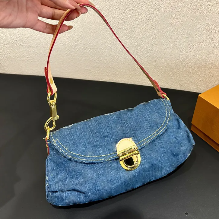 Evening Bags  Bag for Old Denim Shoulder Bag vintage Baguette Underarm Embroidery Bags Designer Hobo handbags messenger purses cross body Luxury fashion 2024