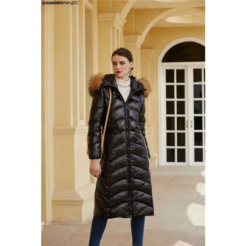 Kvinnor Down Parkas Winter New Style Down Jacket Womens Long Slim Fit and Slimming Down Collar Down Jacket