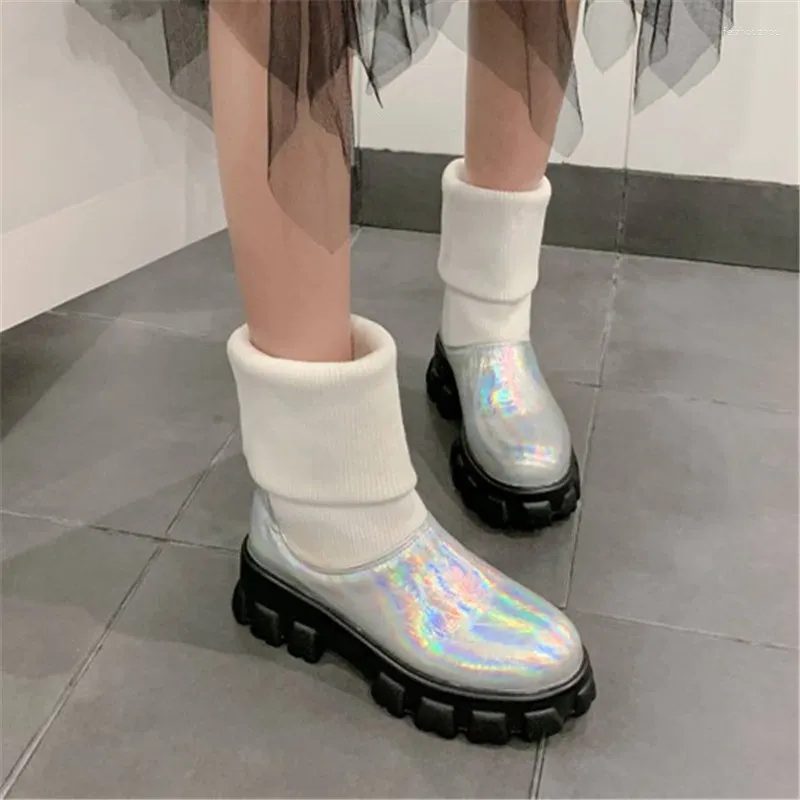 Botlar pxelena kadın platformu punk gotik ayak bileği örgü tıknaz yüksek topuklular sonbahar kış ayakkabıları kadın büyük boy 34-45