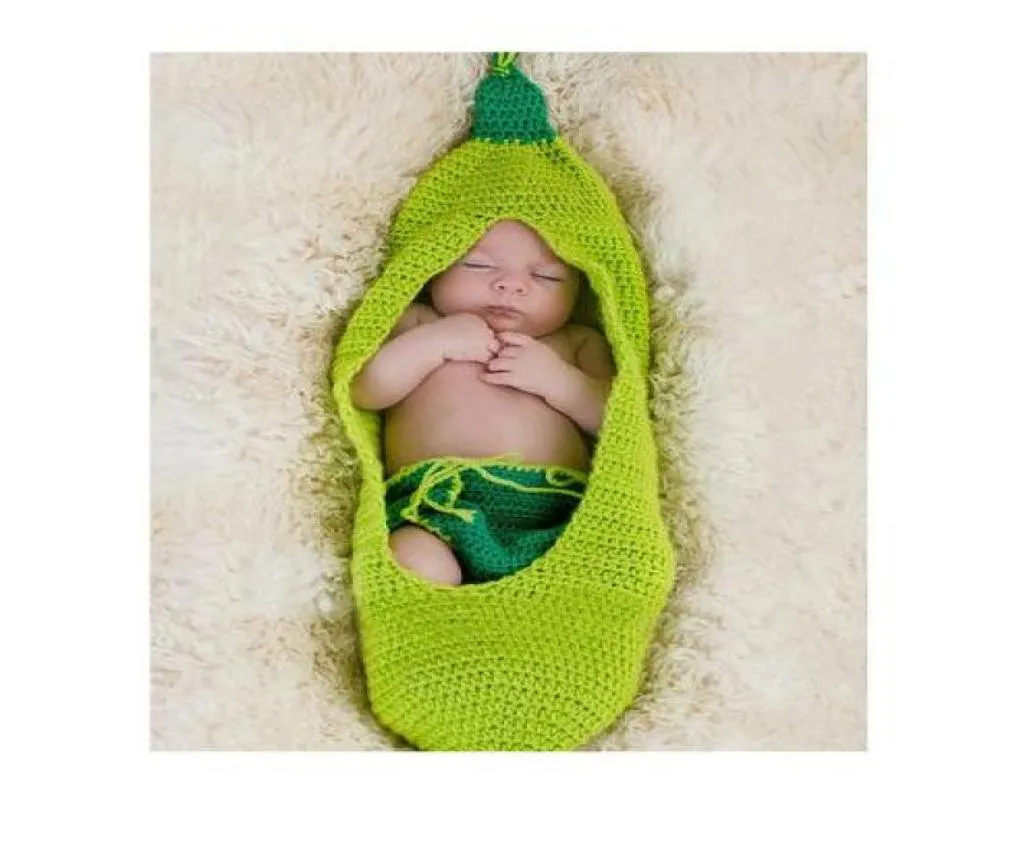 Newborn Pography Props Accessories Handmade Baby Clothing Baby Knit CapsPantsSleeping Bag Set Infant Beanie Po Accessory1209439