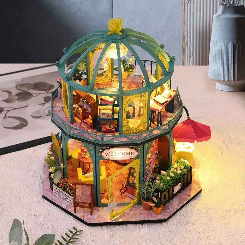 DHgate.com:1:24 DIY Wooden Miniature Dollhouse Kit with Furniture, LED ...