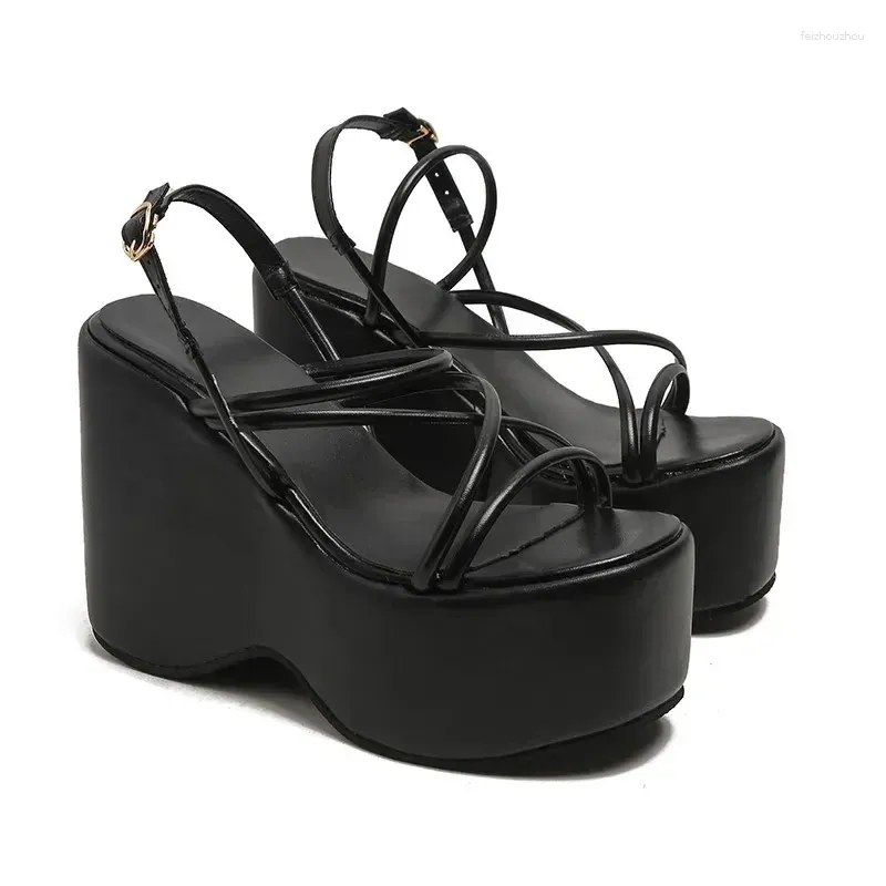 Sandaler Platform Brand Design Woman's Sexy Shoes Punk Wedges High Heels Comfy Leisure Woman Designer Sandalias 2024