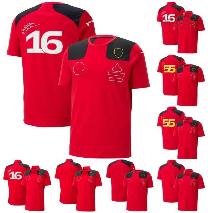 Polo's voor heren Nieuw F1 T-shirt Poloshirts voor heren Formule 1 Rood Team T-shirts met korte mouwen Zomer F1 Racing Kleding Jersey Aanpasbaar 9lyf