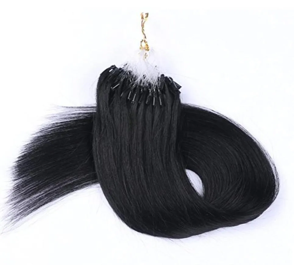 Micro Loop Ring Hair Extensions 08GS 200Slot 160G Straight Virgin Brazilian Hair Human Hair Extension7809356