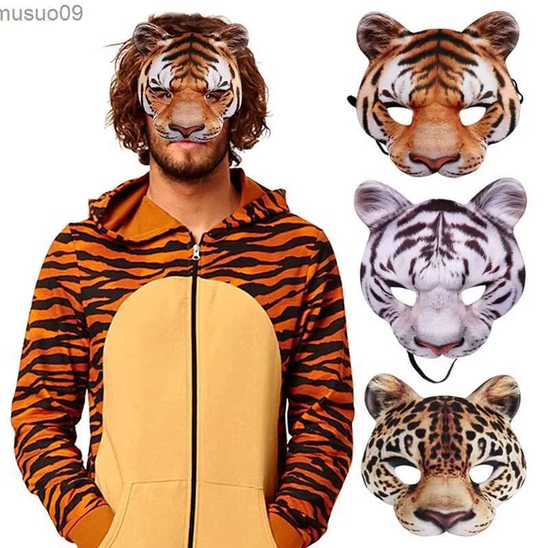 Masques de créateurs Halloween 3D Tigre Cochon Animal Masque Mascarade Party Cosplay Costume Accessoires Accessoires Unisexe Animaux Demi Masques