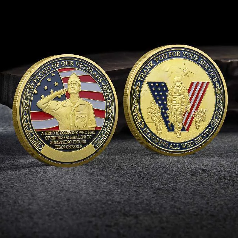 Arts and Crafts Commemorative Coin The US Air Force Commemorative Medal is made of threedimensional relief baked paint and metal craftsmanship to create a badge T240