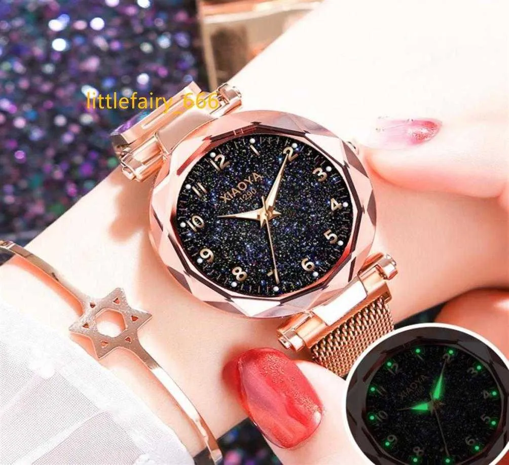 2019 Starry Sky Watches Women Fashion Magnet Watch Ladies Golden Arabski Zręcz zegar bransoletki dla kobiet Y19208U1835665