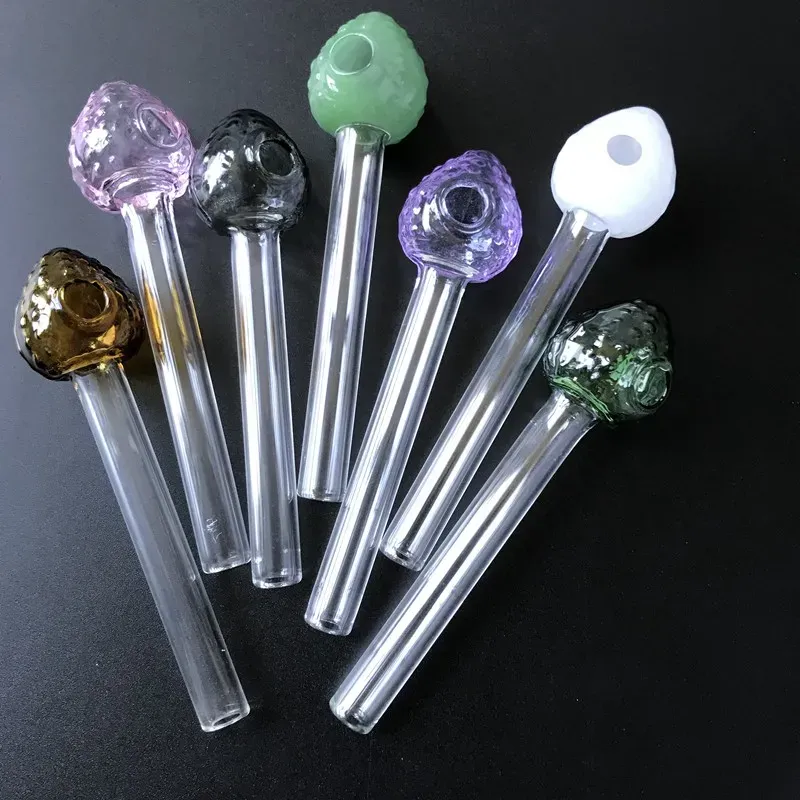 Strawberry Smoking Pipes Multicolor Pyrex Glass Oil Burner Pipes Straight Type Glass Pipes New Arrivals SW42