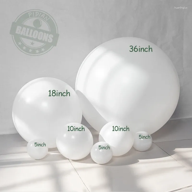 Party Decoration Thicked Matte Pure White Round Balloon 5 "10" 12 "18" 36 "Giant Latex Helium Ballons Girl Birthday Wedding Decor