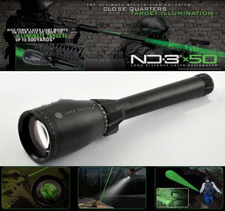 DRSS Green Laser Designator Hunting Latarka z regulowanym zakresem MountsampBatterYampweaver Mount na noc wyszukiwaniahunti9715048