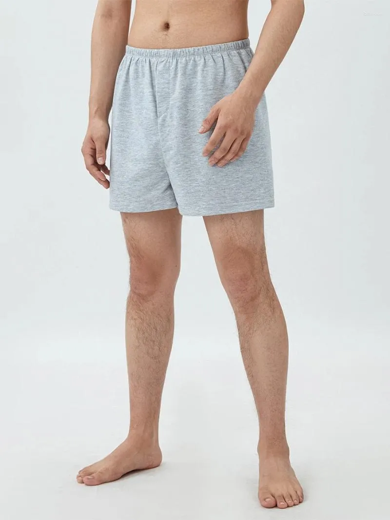 Herren-Shorts, Lounge-Shorts für Damen und Herren, einfarbig, seitlicher Schlitz, bequem, elastische Taille, zum Schlafen, trendige kurze Hosen