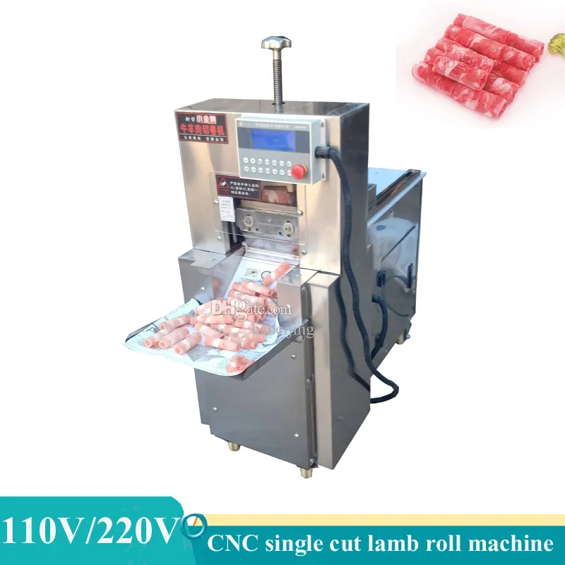 Commercial Electric Slicer Meat Planing Freezing Beef Mutton Roll Machine Automatic Lamb Roll Cutting Machine