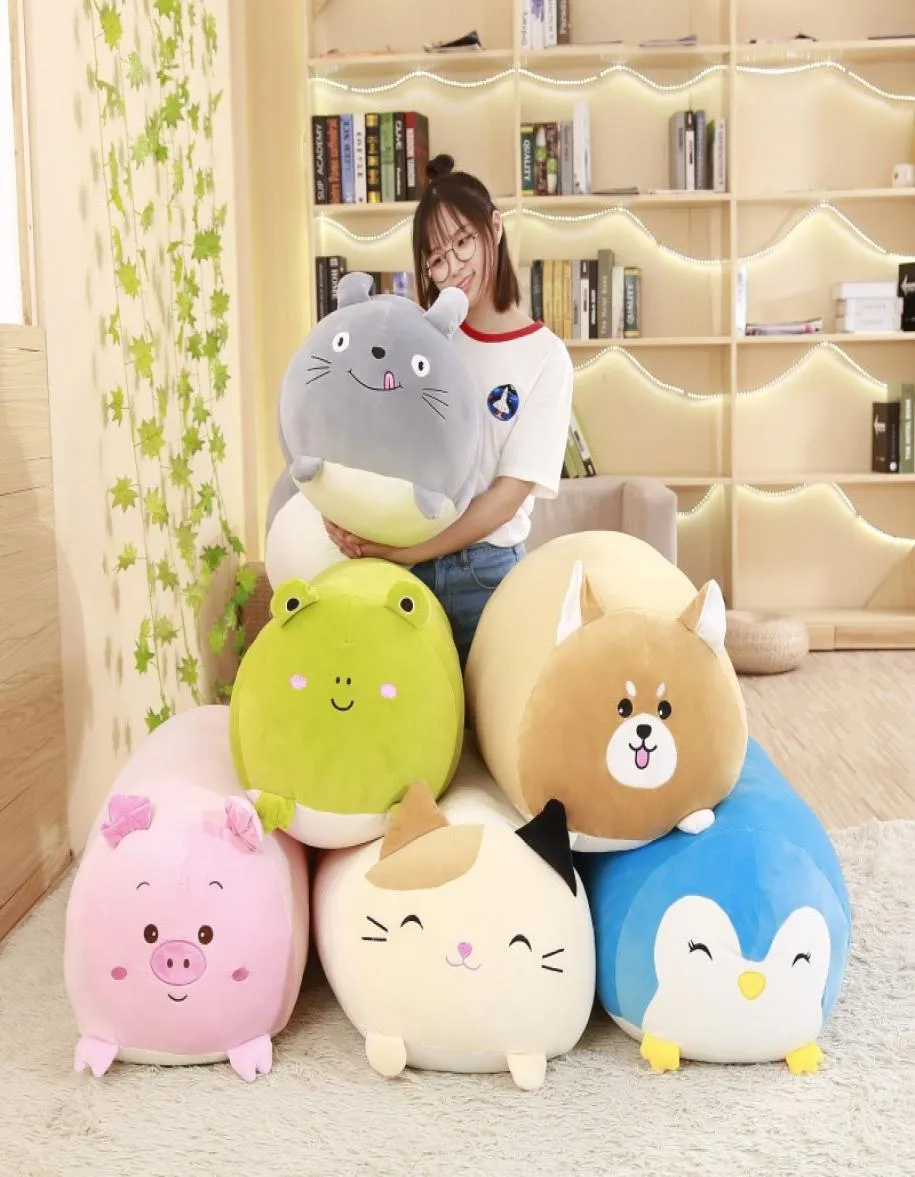 Kawaii Morbido Animale Del Fumetto Cuscino Cuscino Carino Grasso Cane Gatto Totoro Pinguino Maiale Rana Peluche Ripiene Adorabili bambini Compleanno Regalo3239270