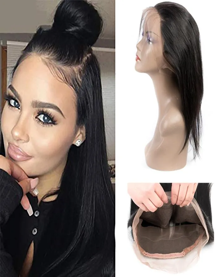 Peruvian Mink Human Hair Straight 360 Lace Frontal With Baby Hair Virgin Hair Products Pre Plucked Top Closures 360 Frontals 10245217999