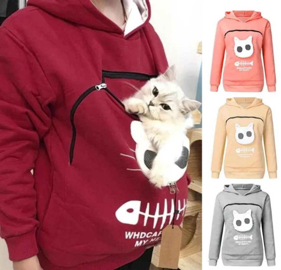 Men039s Hoodies Sweatshirts Pet Carrier Thicken Shirts Cats Lovers Hoodie Kangaroo Dog Pullovers Cuddle Pouch Sweatshirt Pock3140883