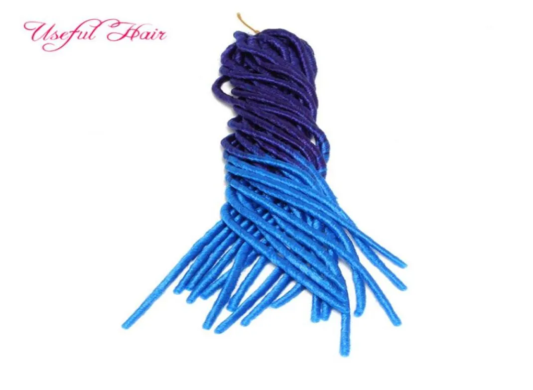 PURPLE BLUE MIX COLOR hair extensions FAUX LOCS SofT braid in bundles dreadLOCKS SYNTHETIC braiding crochet braids HAIR MARLEY JUM4421766