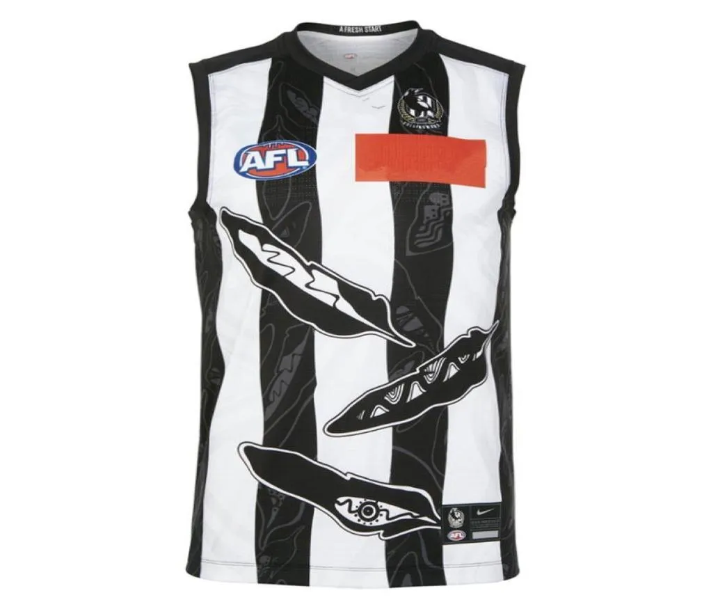 Toppkvalitet 2022 collingwood magpies afl indigneous guernsey mens size sxxl utskrift anpassad namn nummer leverans4898626256176