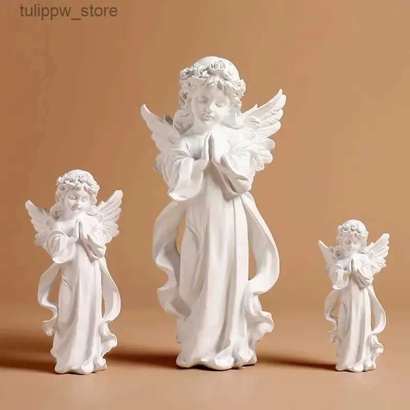 Decoratieve objecten Beeldjes Gebedsengel Sculptuur Thuis Woonkamer Studeerkamer Slaapkamer Model Ornament Gips Handwerk Europese en Amerikaanse huisdecoratie