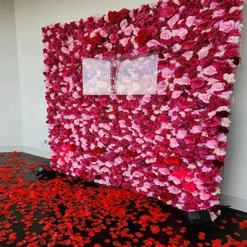 Decorative Flowers 3D Artificial Flower Walls For Wedding Decoration Panels Christmas Decor Backdrop 40x60cm Mariage Background Home 2024306