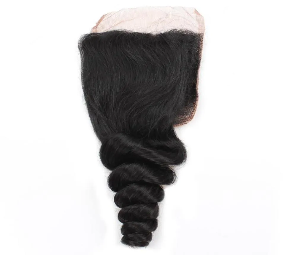 8A Virgin Human Hair Stängning 44 Löst våg Swiss spetsstängning Mellan tre delen Brasilianska peruanska malaysiska indiska hår BLA6174454