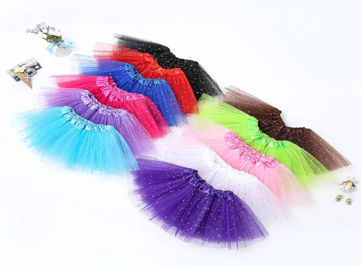 Femmes Tutu Jupes Vêtements Étoile Glitter Jupe Ballet Fantaisie Pettiskirt Sequin Stage Dance Wear Costume Été Maille Tulle Princesse Mi2141314