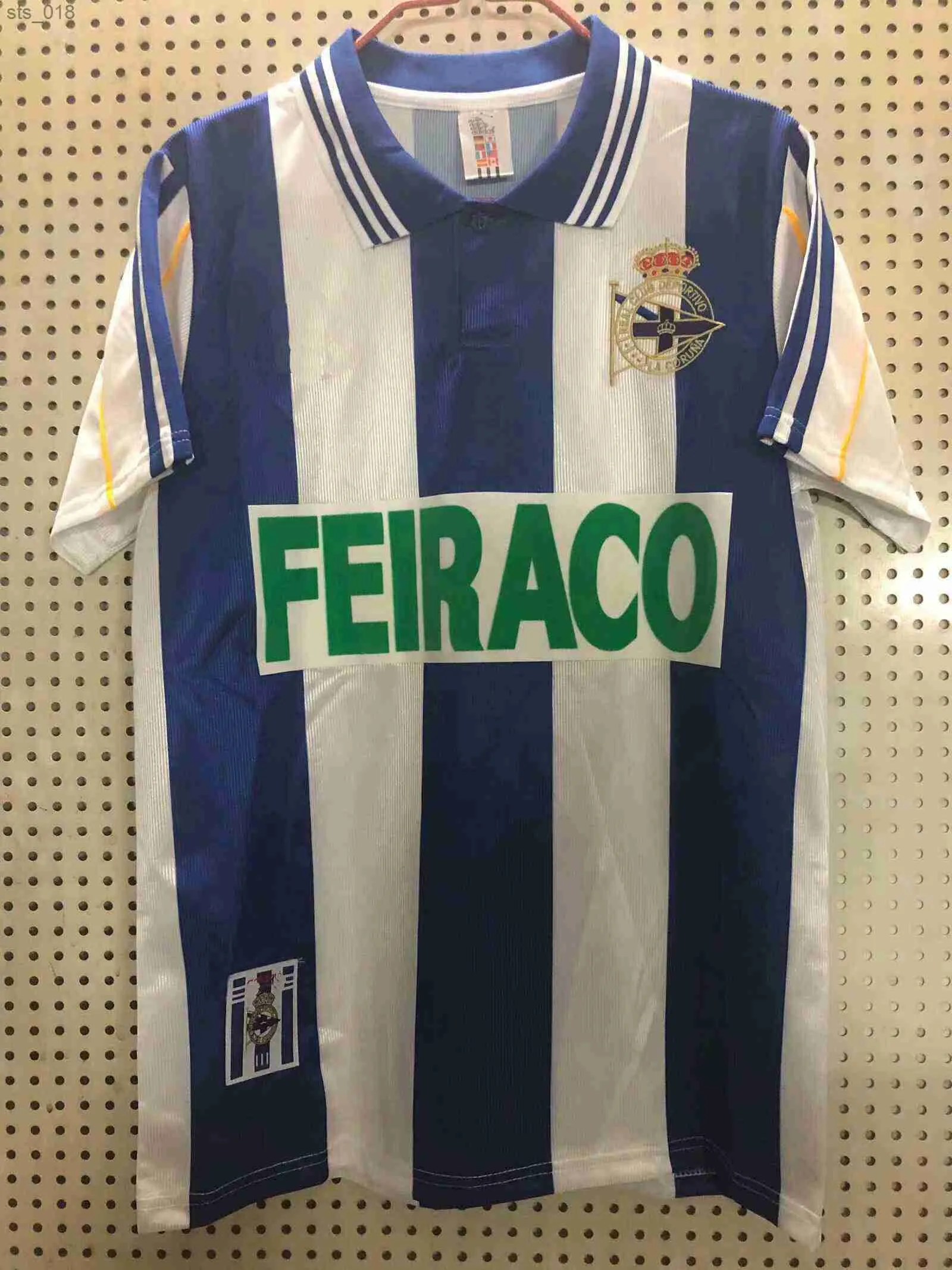 Camisas de futebol Retro Deportivo La Coruna camisas de futebol DJALMINHA MAKAAY MAURO SILVA PAULETA FRAN TURU FLORES home Depor clássico camisa de futebolH240306