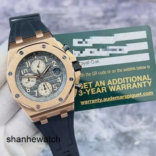 Classic Wrist Watch Tactical Wristwatch AP Royal Oak Offshore Series 26470OR Mens Watch 18K Rose Gold Date Timer 42mm Automatic Mechanical Watch