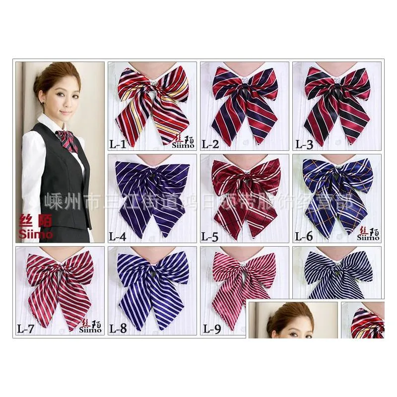 Bow Ties Womens Bow Tie 32 Cores Bowknot Profissional para Banco Escolar El Uniform Dress Lady Bowtie Gravata Fedex Tnt Drop Delivery F Dh5Yx