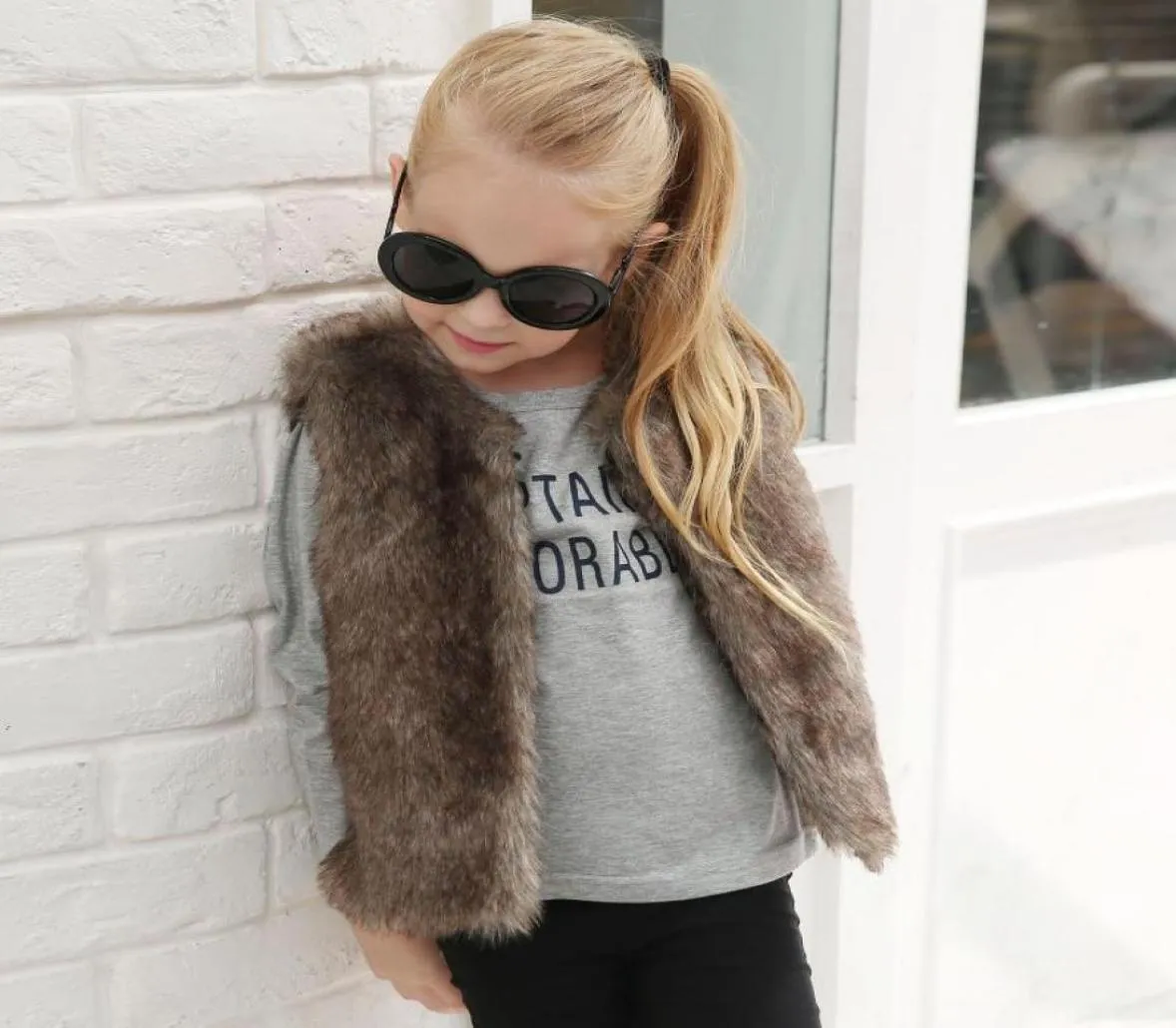 Jackets Toddler Baby Girls Faux Fur Vest Outerwear Christmas Winter Kids Children Warm Coat 16 Year Sleeveless Jacket3027850