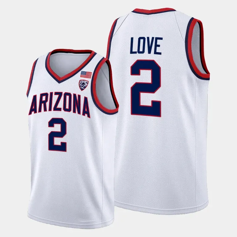 2 Caleb Love Arizona Wildcats NCAA College Basketball Jersey XS