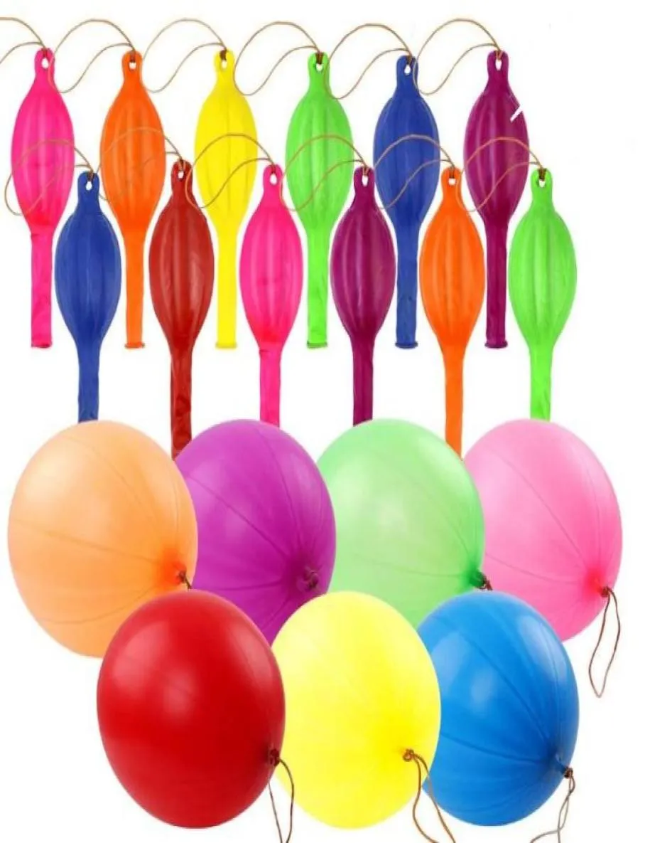 Punch Balloons Neon Punching Balloon Rubber Band Handle include Pump 16 Inches Various Colors for Gifts Party Favor 6g 8g 10g 12g3349408