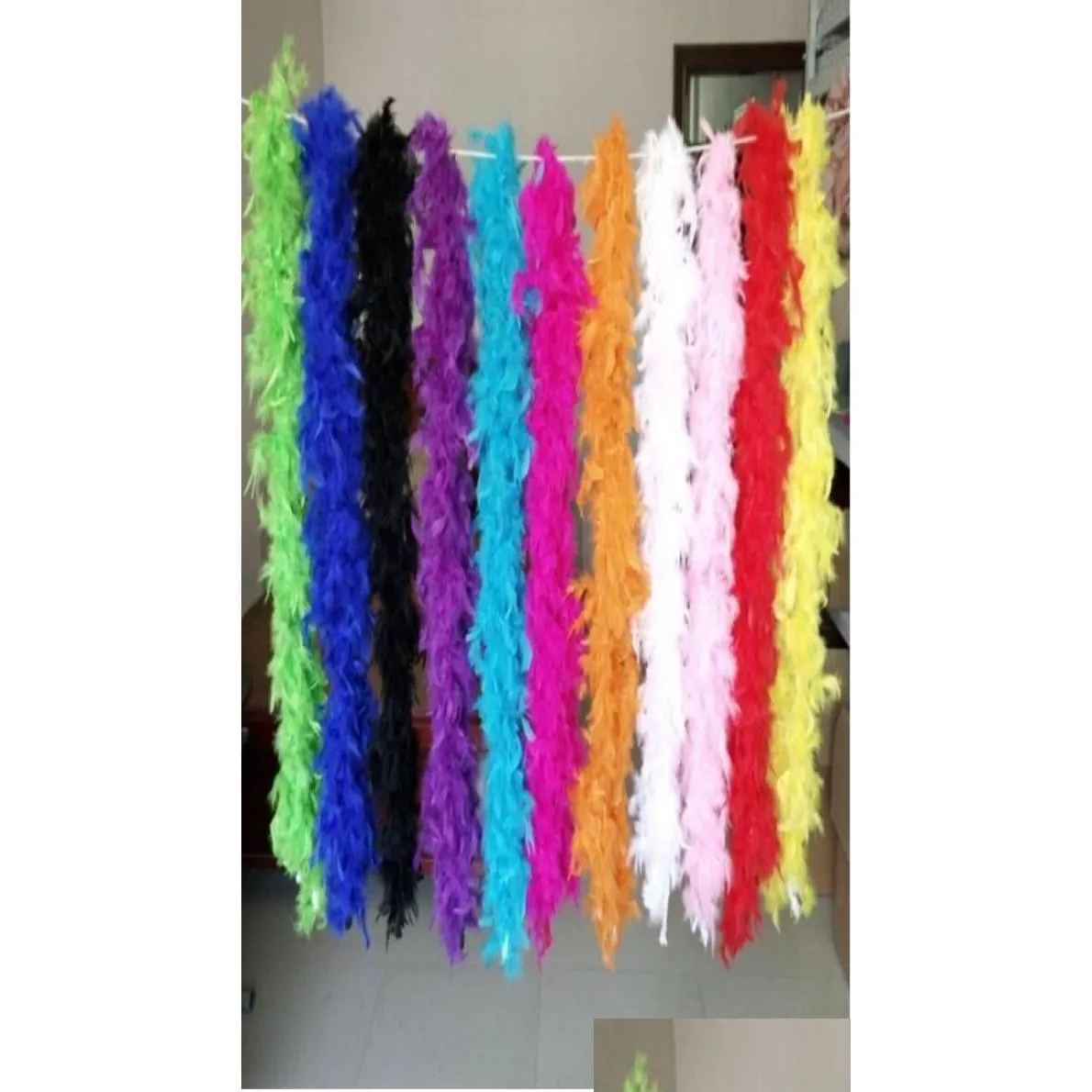 Outros suprimentos de festa de evento White Feather Boas Turquia Boa Grande Chandelle Marabou Cerimônia de Casamento Rosa Laranja Amarelo Vermelho Drop Deli Dh3Ih