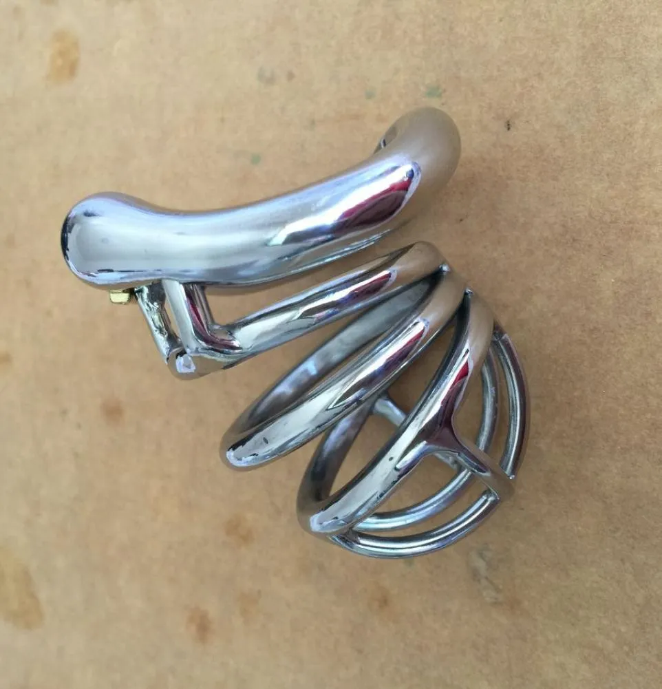 Senaste kurva snap ring design manlig liten rostfritt stål kuk bur penis ringbälte enhet vuxen bdsm produkter sex leksak s0516739407