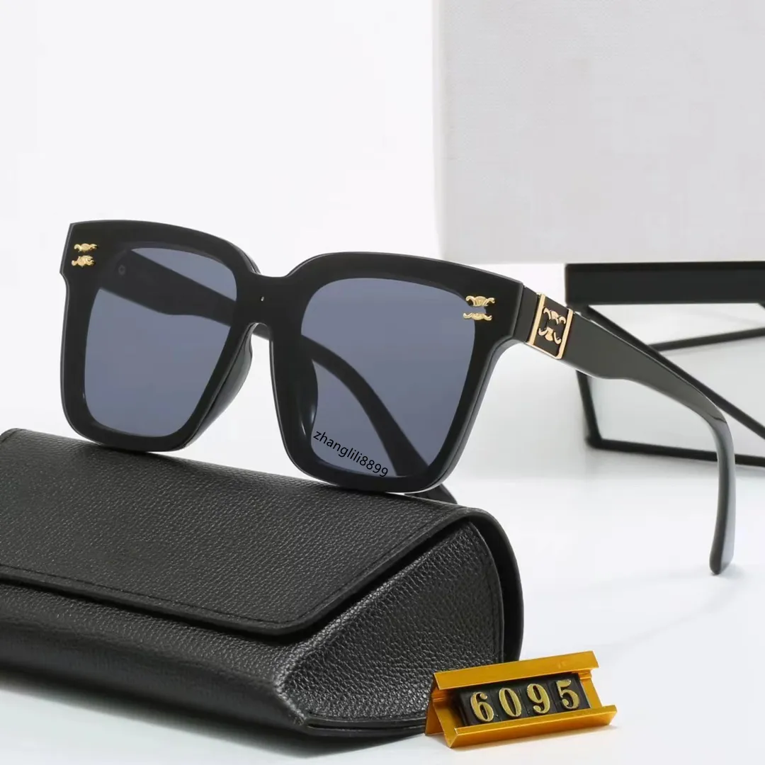 Luxus-Designer-Sommer-Sonnenbrille für Frauen Markendesign Style Anti-Ultraviolett Retro Plate Square Full Frame Mode Brille Random Box 6095
