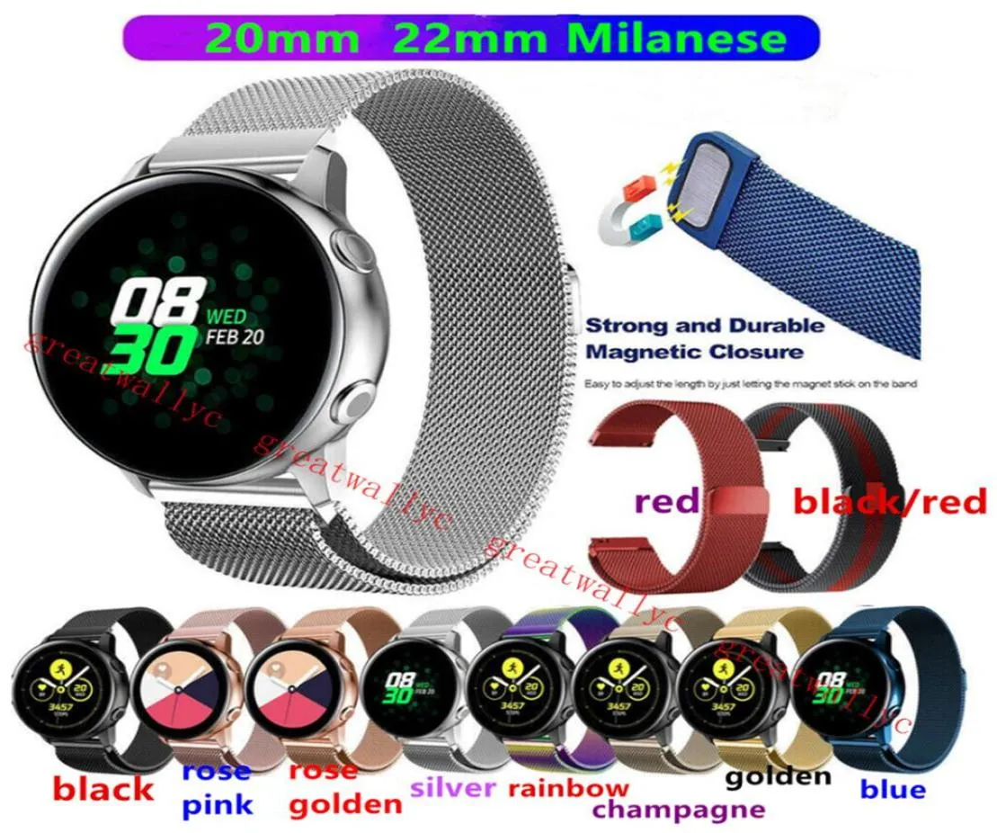 20 mm 22 mm Milanese Loop Pasek do Samsung Galaxy Watch 46 mm 42 mm Gear S3 Frontier Huawei Watch GT 2 Active 2 Amazfit Bip Band7872007