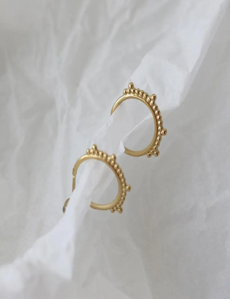 Stud Fashion Hoop Kıkırdak Küpe Paslanmaz Çelik Altın Renk Küçük Çember Boncuk Kadın Kız Düğün Partisi Jewelrystud2495484