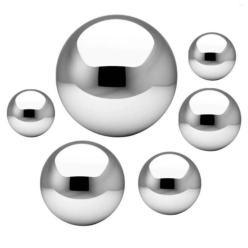 장식 인형 6pcs은 반짝이는 거울 광택 응시 볼 장식 50-150mm 반사 다기능 튼튼한 스테인레스 스틸 홈