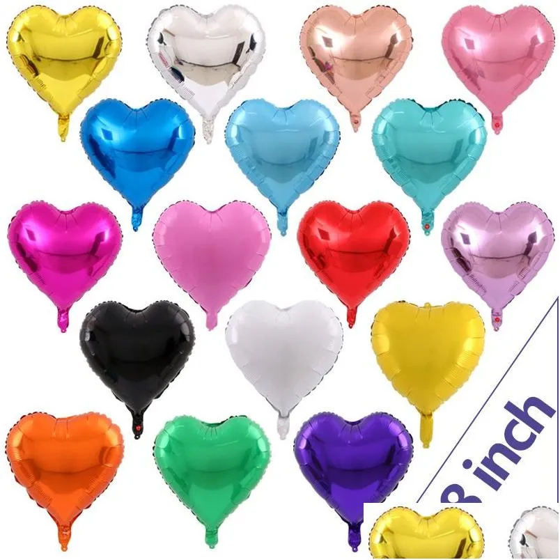 Decorazioni di nozze Palloncino foil da 18 pollici a forma di cuore d'amore Decorazione per feste di compleanno Palloncini aerostatici Consegna a goccia Forniture per eventi Dhefk