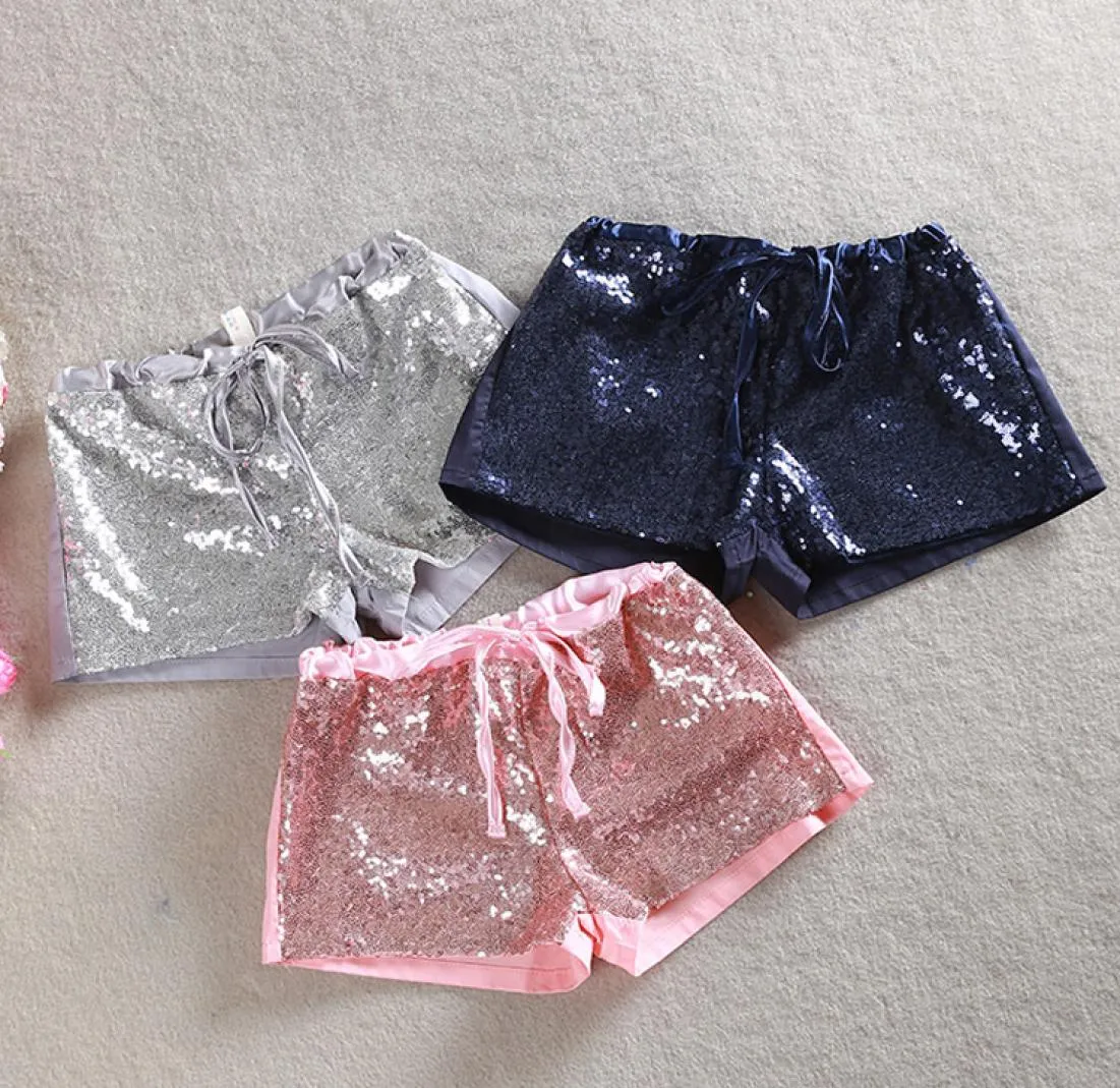 Novas roupas infantis coreanas bebê girl039s shorts verão meninas calça paillette calças para crianças crianças calças de lantejoulas meninas cl7911081