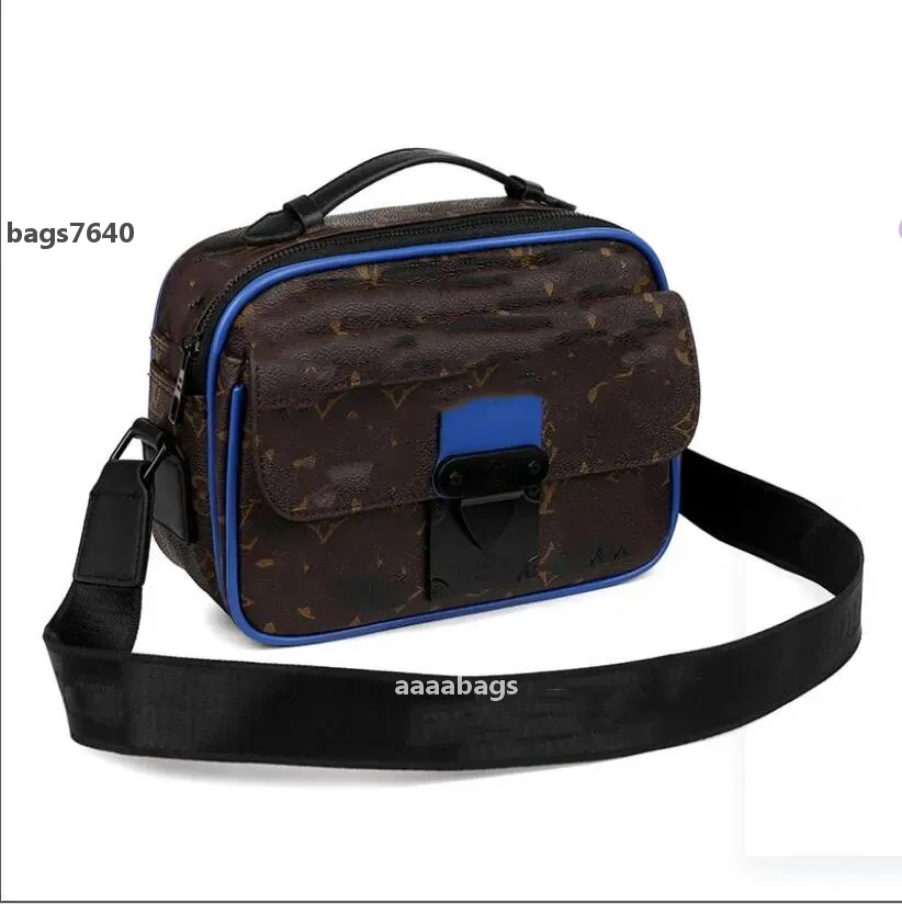 5A Bolsos Hombres Cuero TRIO Bolsas de mensajero Bolso de hombro de lujo Bolso de maquillaje Bolso de diseñador Bolso de mano Bolso de hombre Taurillon 58489 S-Lock AA