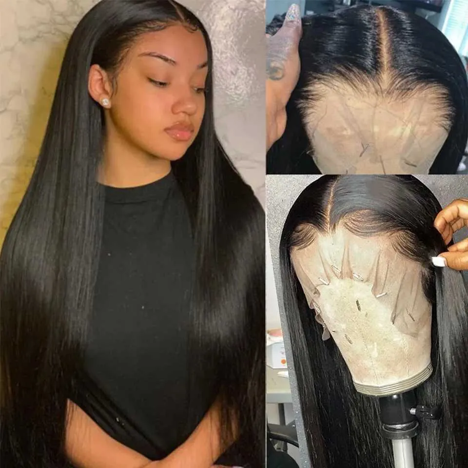 Hair Wigs 13x4 Lace Frontal Human Hair Wigs PrePlucked 4x4 Lace Closure Wigs Brazilian Straight Lace Front Wig For Women Remy Lace Wigs 240306