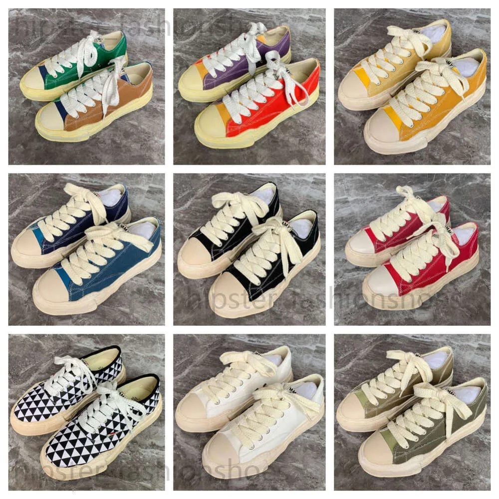 Maison Mihara Yasuhiro Designer Mode Luxe Mmy Toile Chaussures Low Top Flats Baskets Noir Blanc Gris Jaune Hommes Femmes Chaussures de course décontractées Baskets d'extérieur